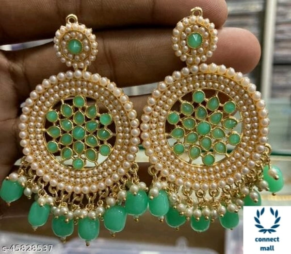 Trending Jumka  Earring  - Light Green, Alloy, Stone Type: Kundan, Pack Of:1